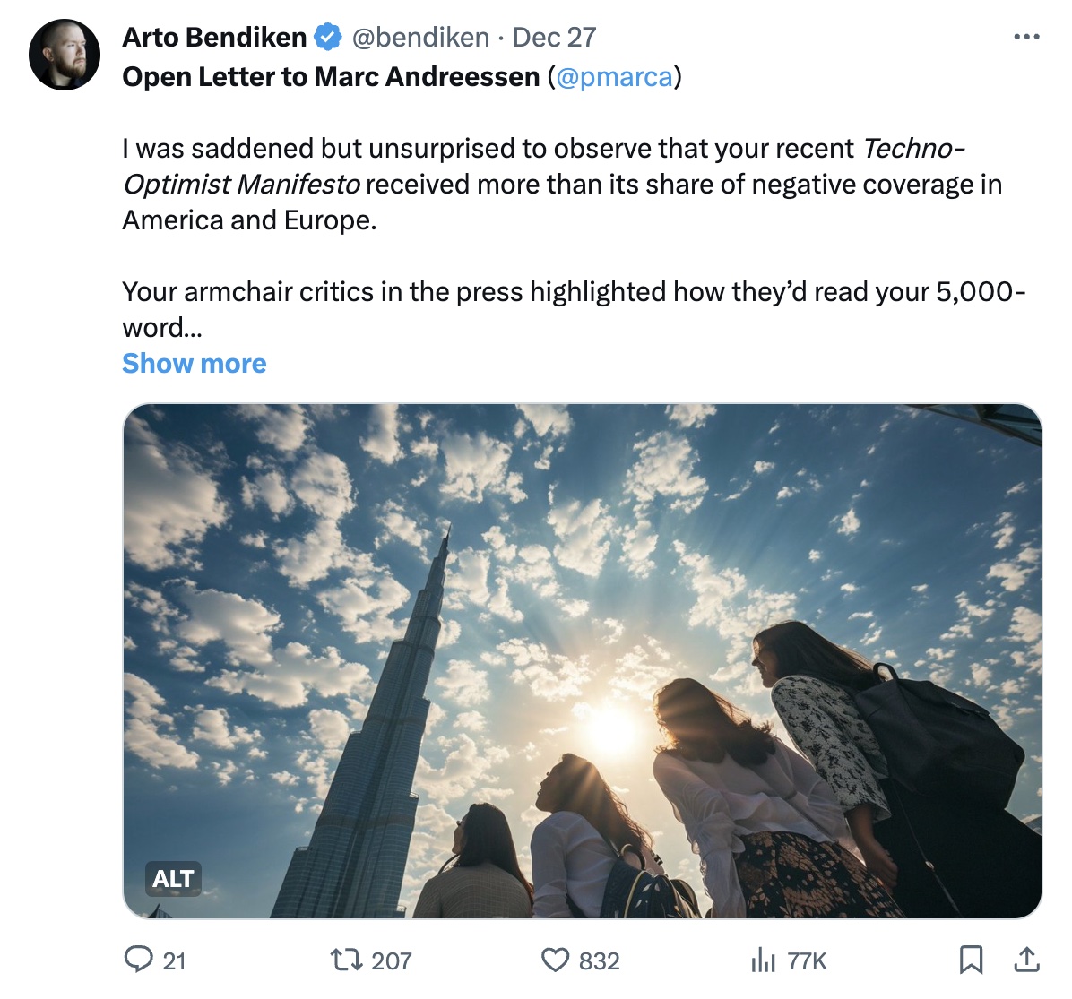 The original tweet